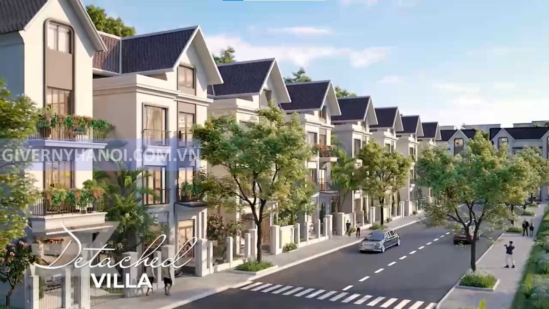 Phối cảnh của liền kề Giverny Hà Nội - dự án Làng Hoa Tiền Phong của Hải Phát